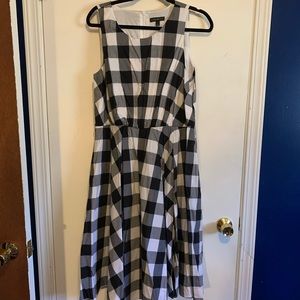 Black and white plaid sleeveless dress